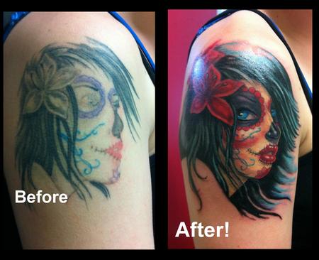 Steve Malley - Day of the Dead Girl Feminine Cover-Up Tattoo